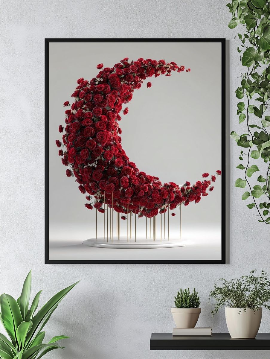 Red Rose Crescent Fine-Art Print. — room view 4