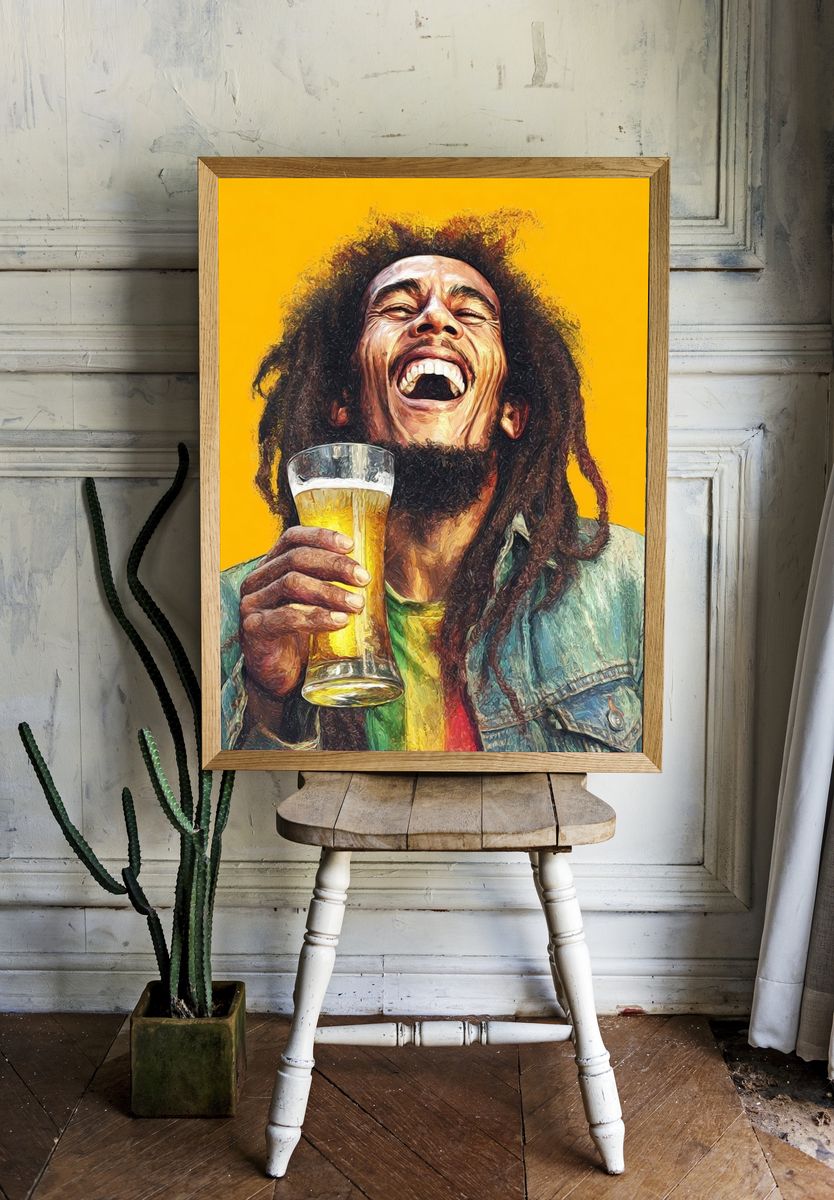 Bob Marley Celebration Portrait Poster. — room view 1