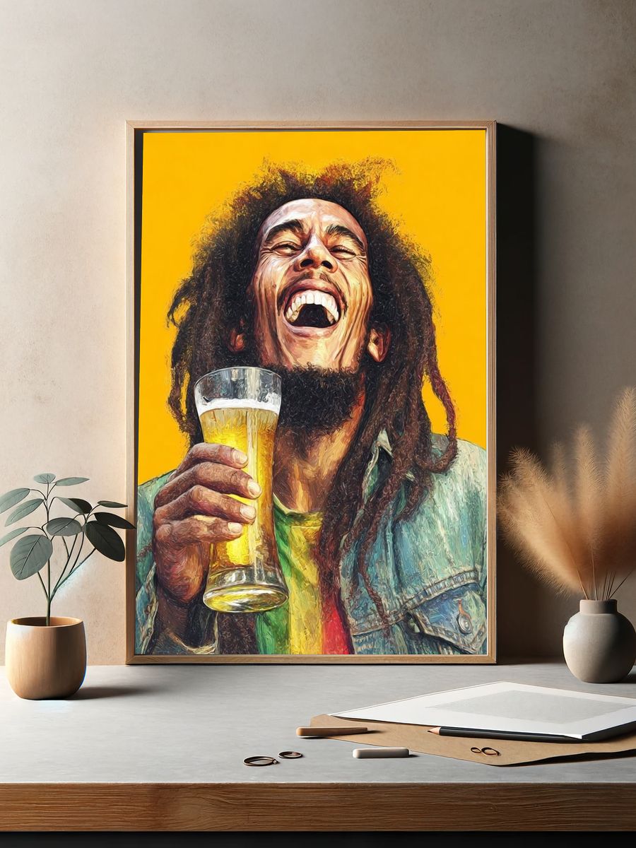 Bob Marley Celebration Portrait Poster. — room view 2