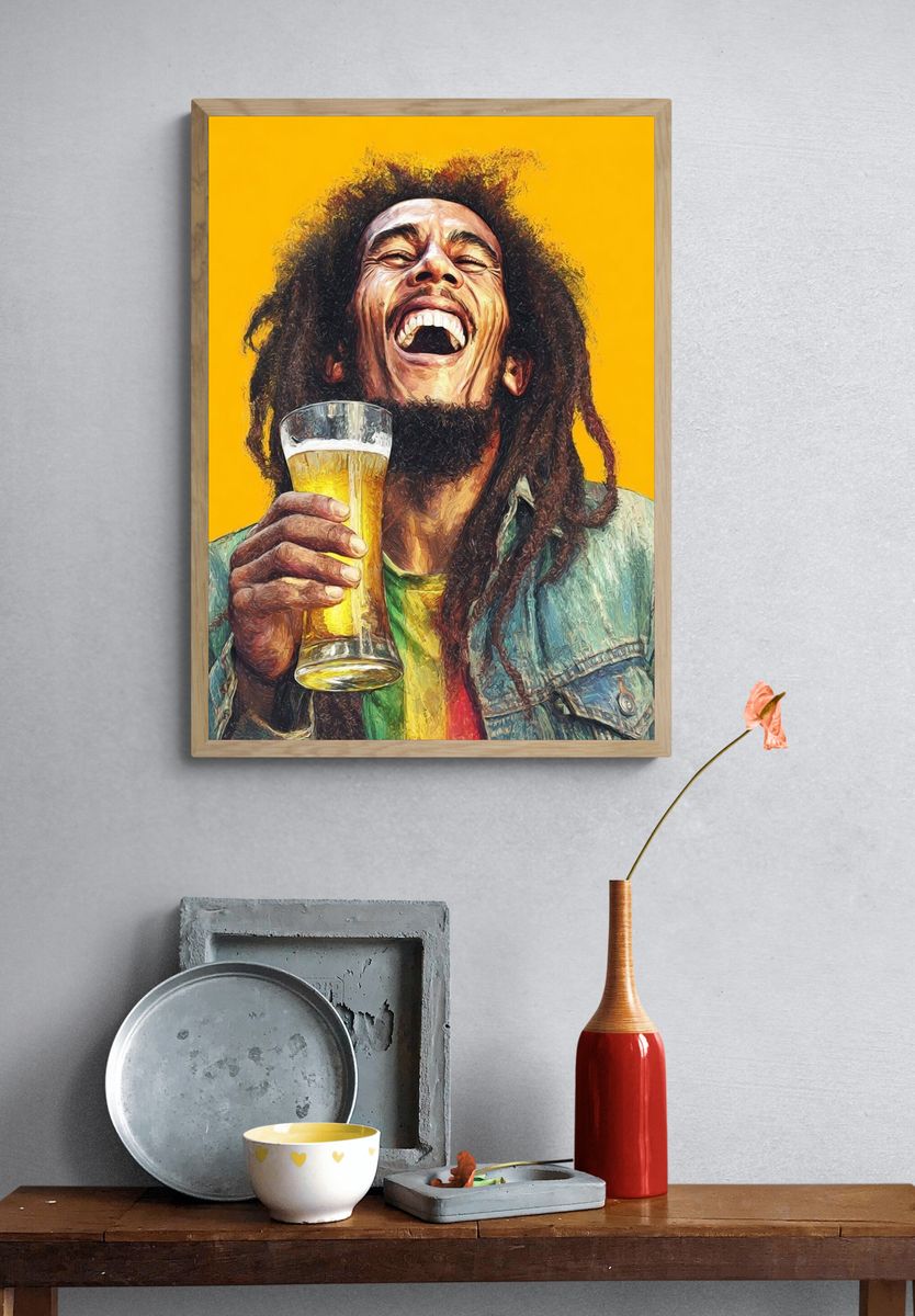 Bob Marley Celebration Portrait Poster. — room view 3