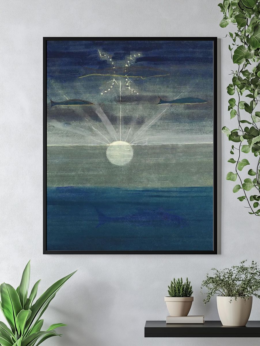Moonlit Ocean Surrealist Print. — room view 4