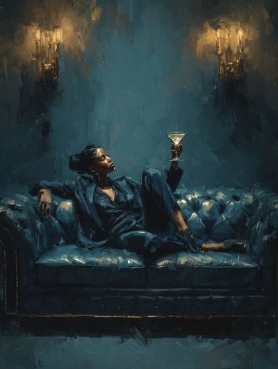 Cocktail Lounge Portrait Print. poster