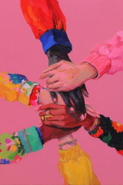 Hands Together Colorful Poster. poster print