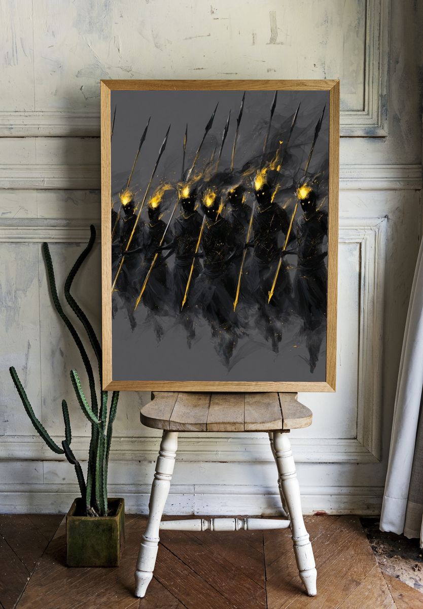 Shadow Spearmen Abstract Print. — room view 1