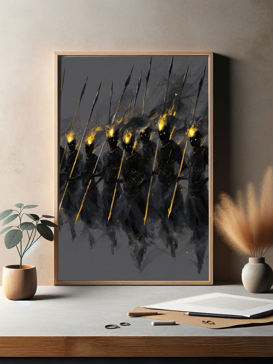 Shadow Spearmen Abstract Print. — room view 2