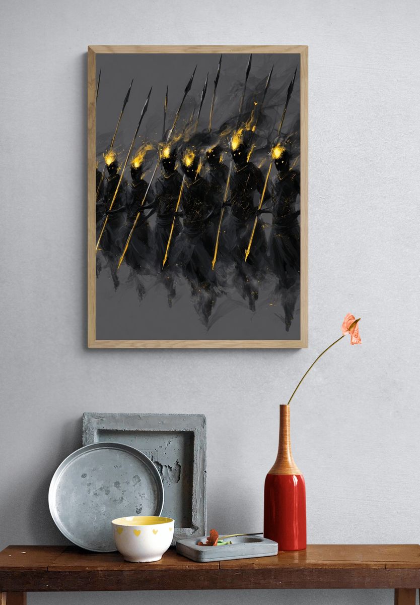 Shadow Spearmen Abstract Print. — room view 3