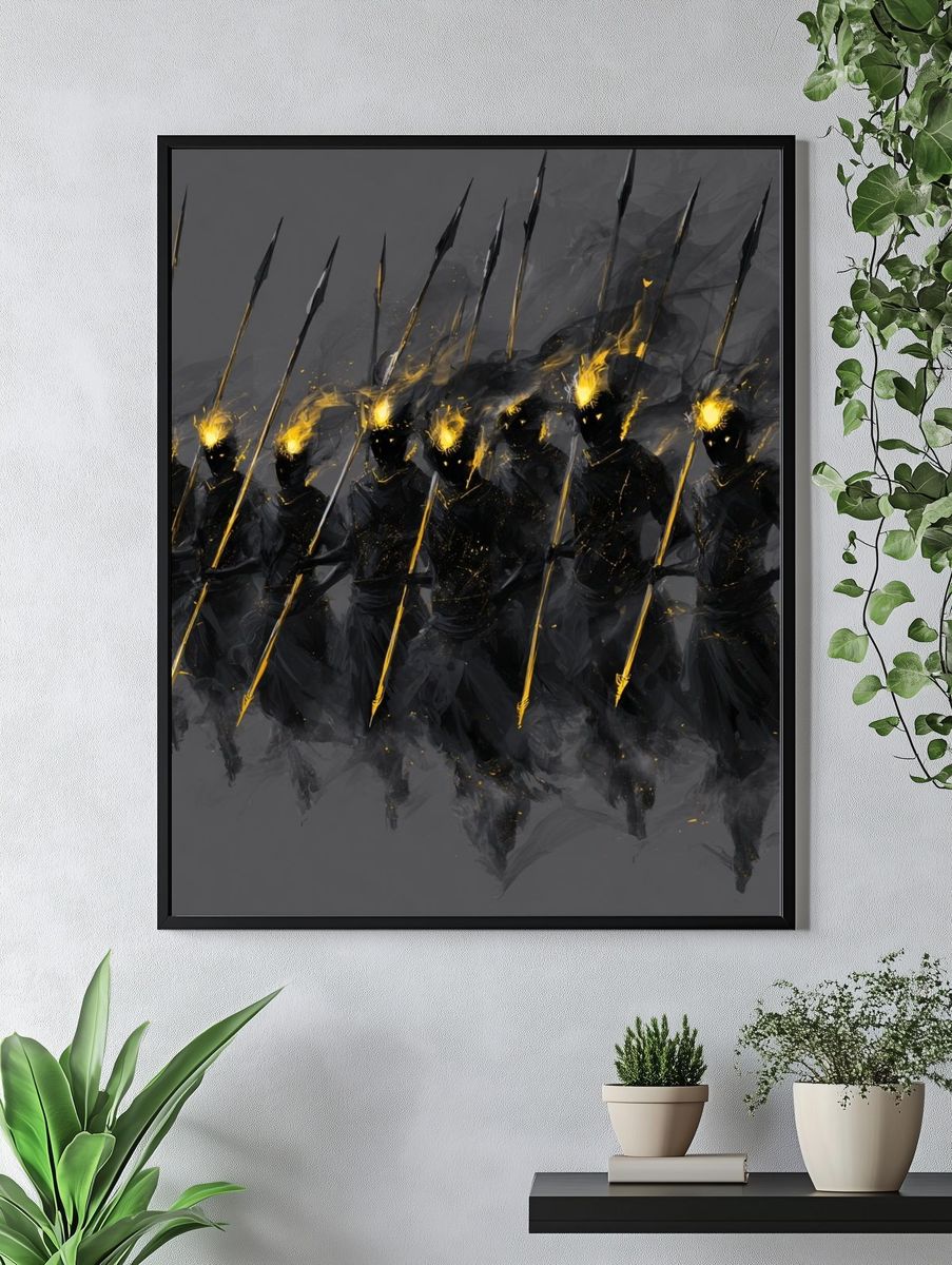Shadow Spearmen Abstract Print. — room view 4
