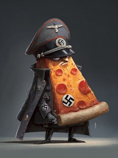 Satirical Pizza Dictator Poster. poster print