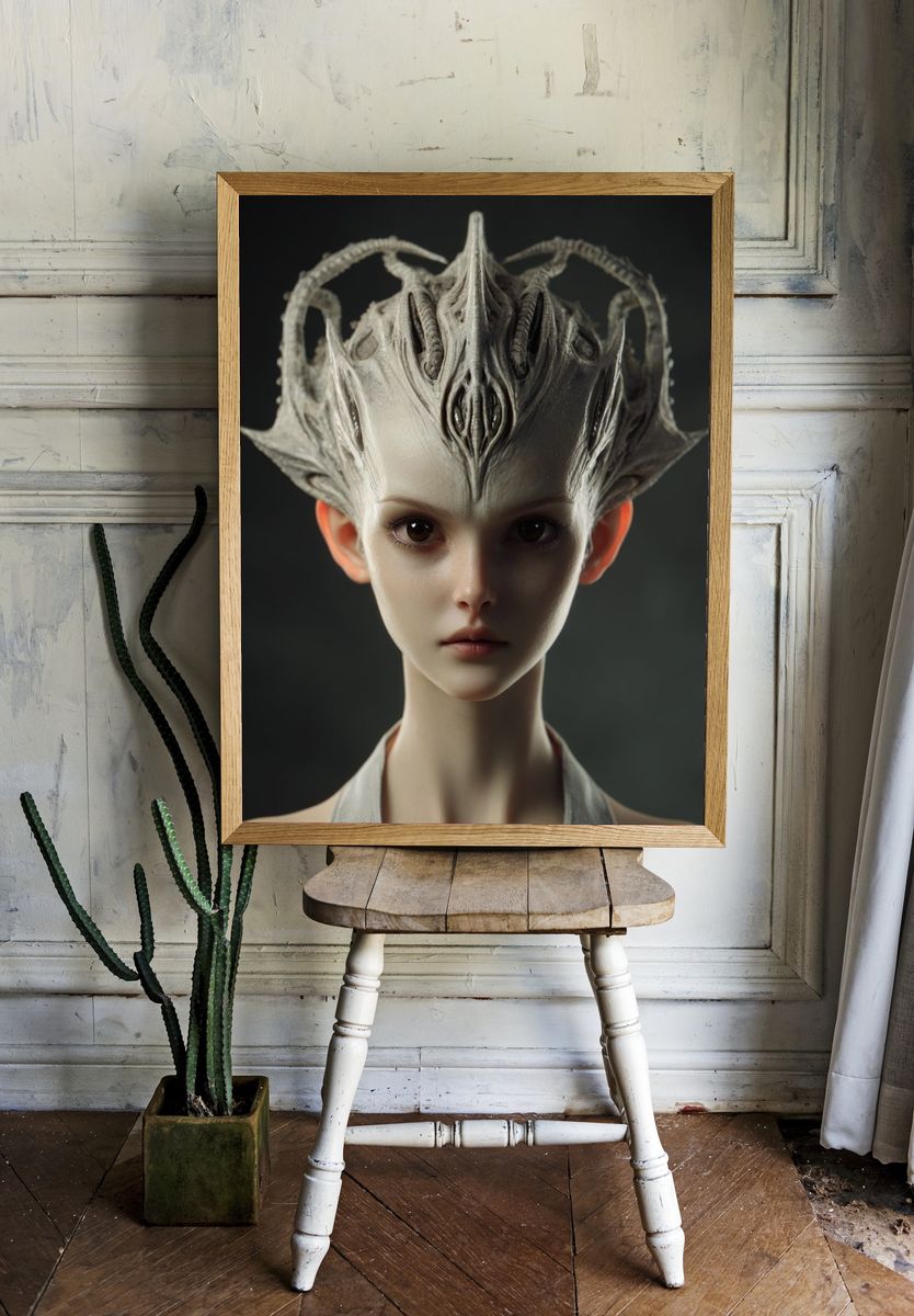 Alien Portrait Surrealism Poster. — room view 1
