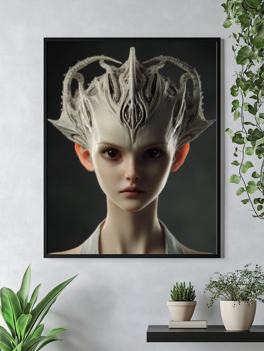 Alien Portrait Surrealism Poster. — room view 4