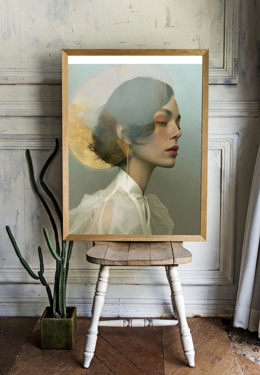 Dreamy Fashion Portrait Print. room preview