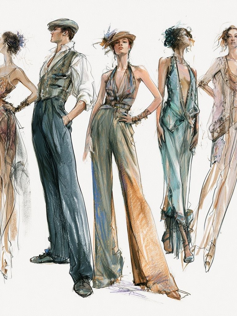 Fashion Runway Sketch Illustration Poster. poster detail