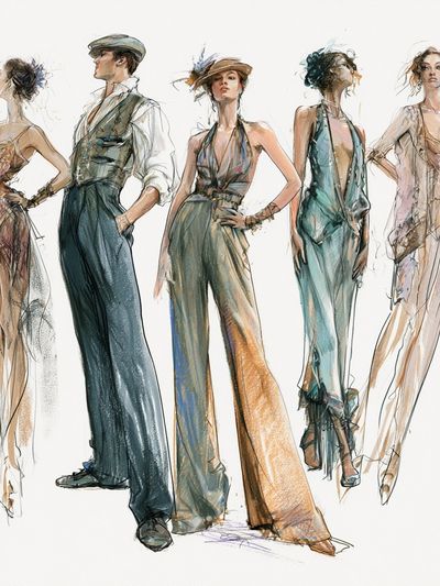 Fashion Runway Sketch Illustration Poster.