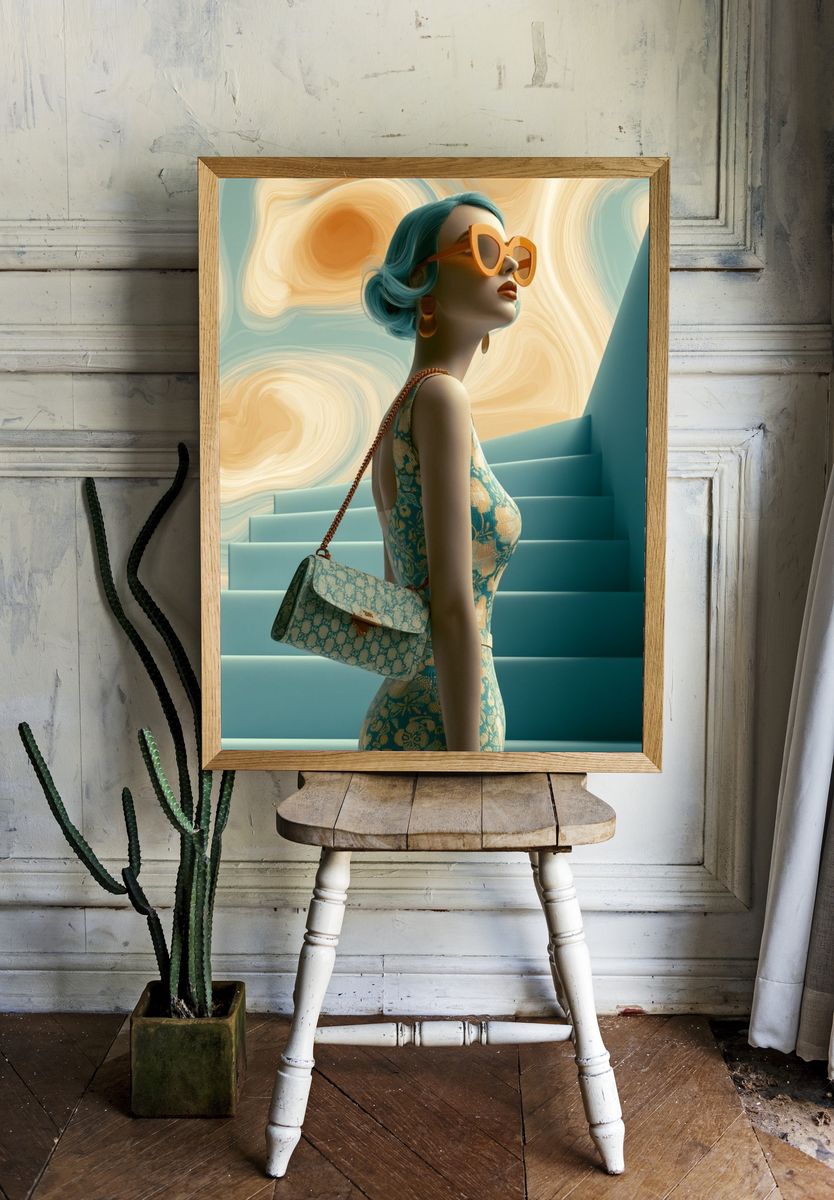 Fashion Staircase Portrait Poster. room preview