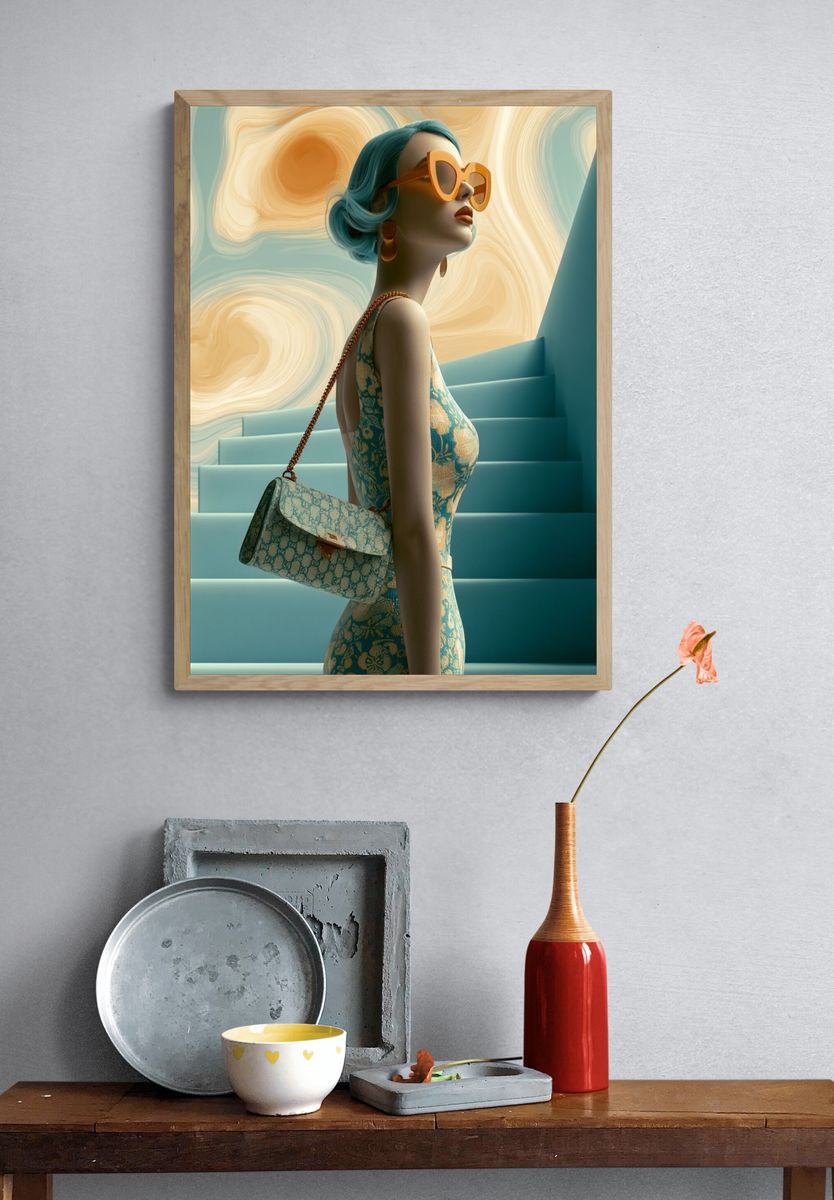 Fashion Staircase Portrait Poster. — room view 3