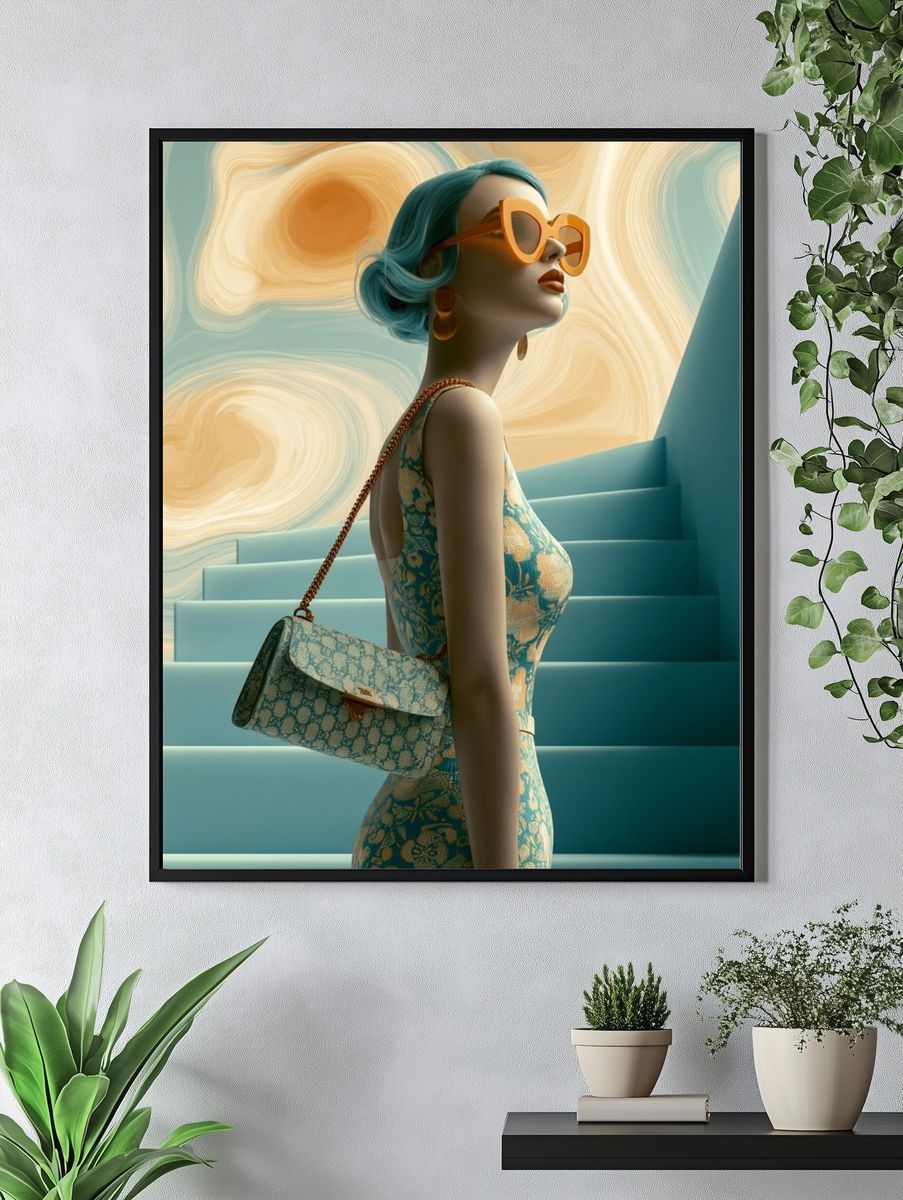 Fashion Staircase Portrait Poster. — room view 4