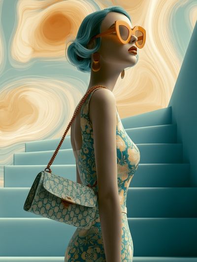 Fashion Staircase Portrait Poster.