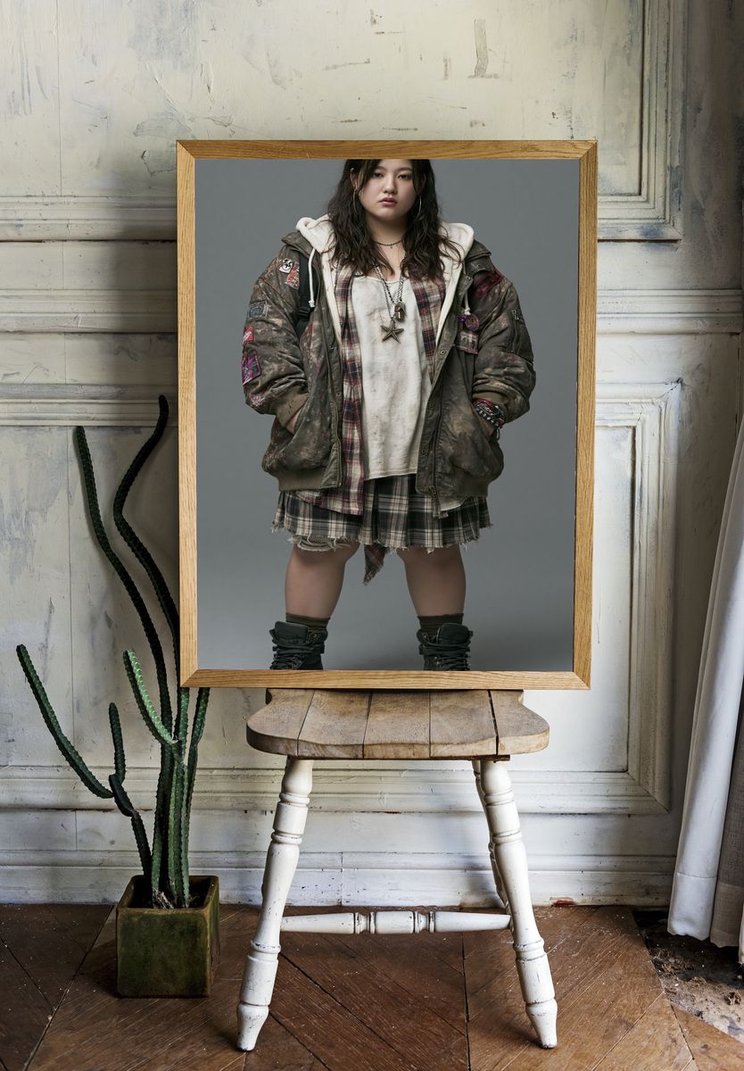 Grunge Fashion Portrait Poster. — room view 1