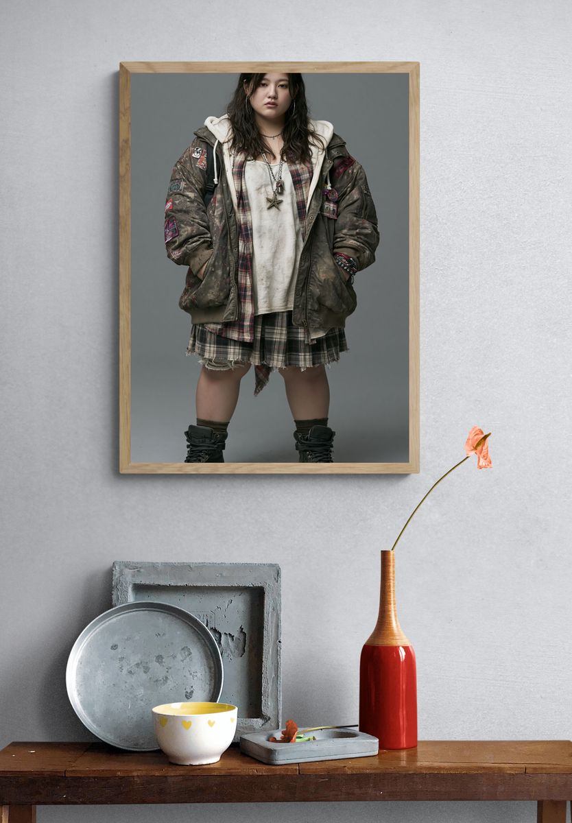 Grunge Fashion Portrait Poster. — room view 3