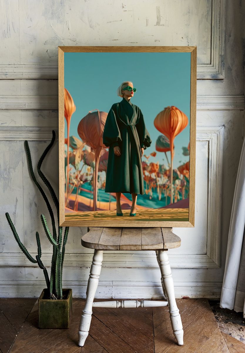 Surreal Fashion Garden Print. room preview