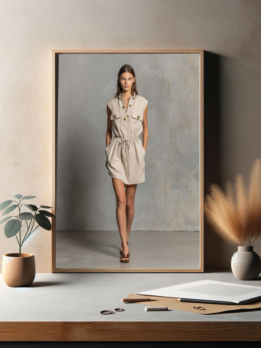 Neutral Fashion Portrait Poster. — room view 2