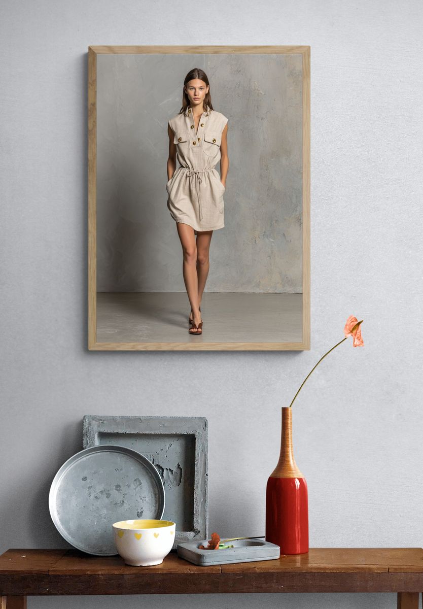 Neutral Fashion Portrait Poster. — room view 3
