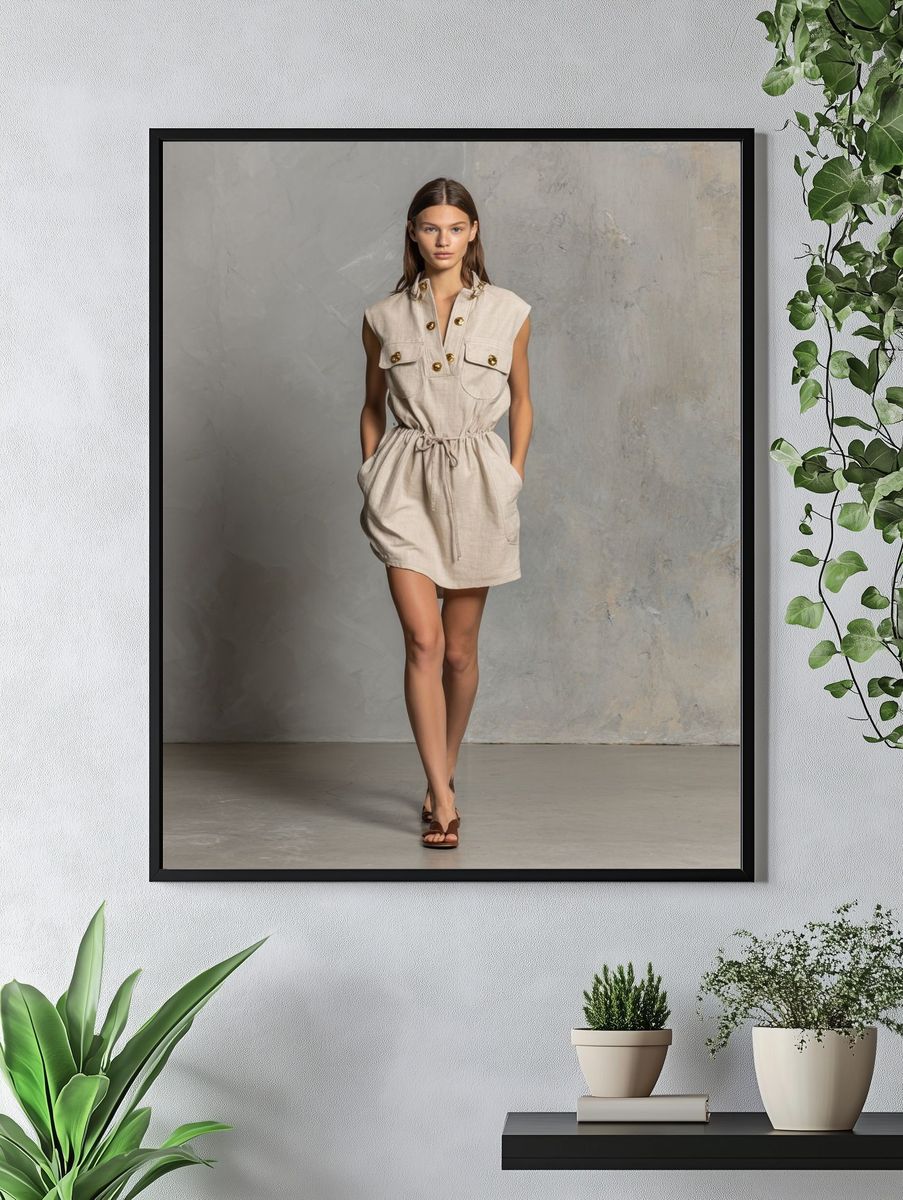 Neutral Fashion Portrait Poster. — room view 4