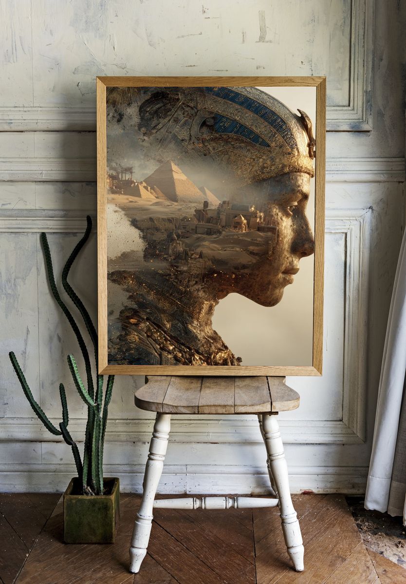 Egyptian Dreamscape Surrealism Print. — room view 1