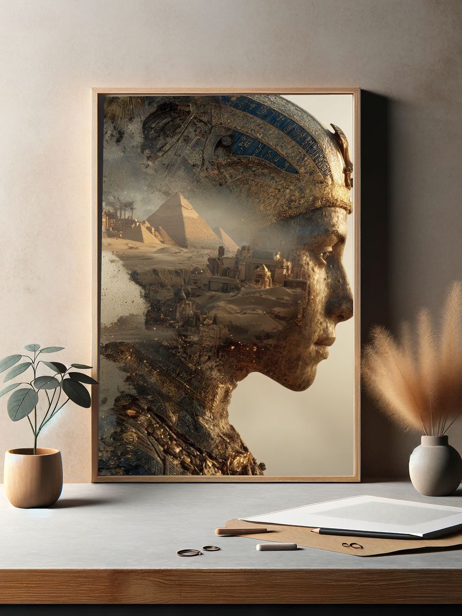 Egyptian Dreamscape Surrealism Print. — room view 2