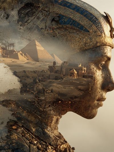 Egyptian Dreamscape Surrealism Print. poster print
