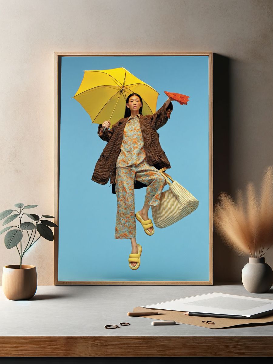 Fashion Umbrella Portrait Poster. — room view 2