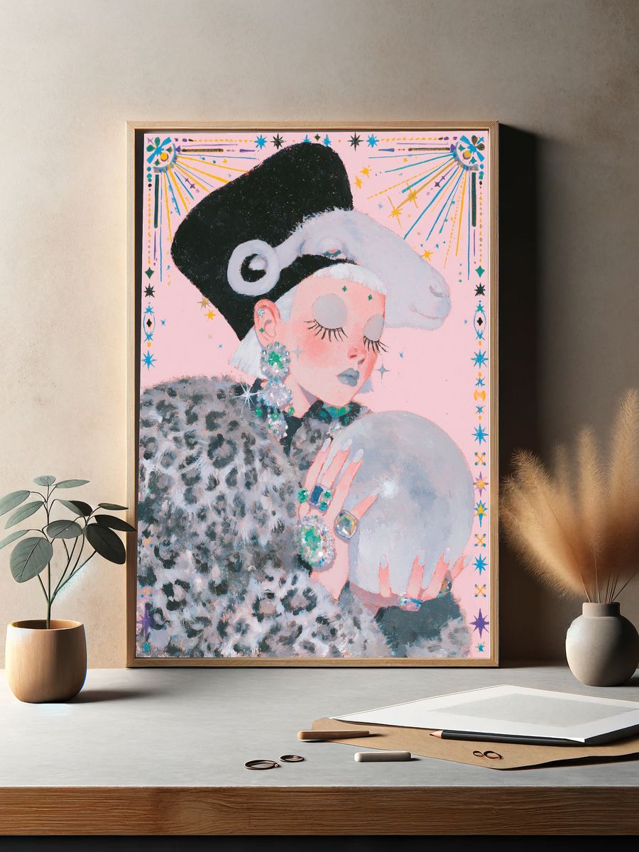 Fashion Portrait Illustration Poster. — room view 2