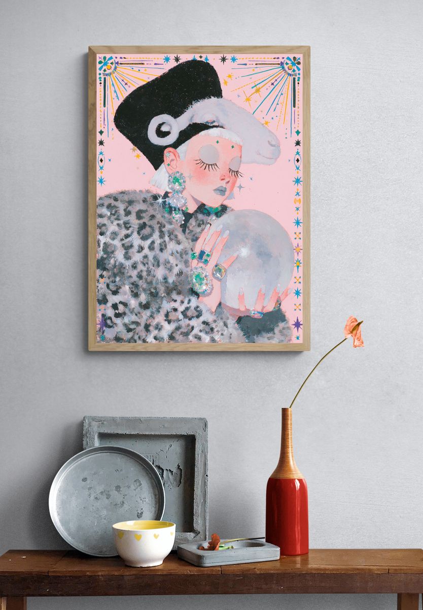 Fashion Portrait Illustration Poster. — room view 3