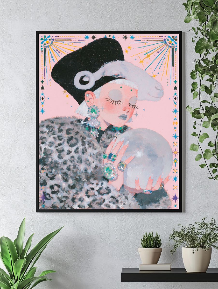Fashion Portrait Illustration Poster. — room view 4