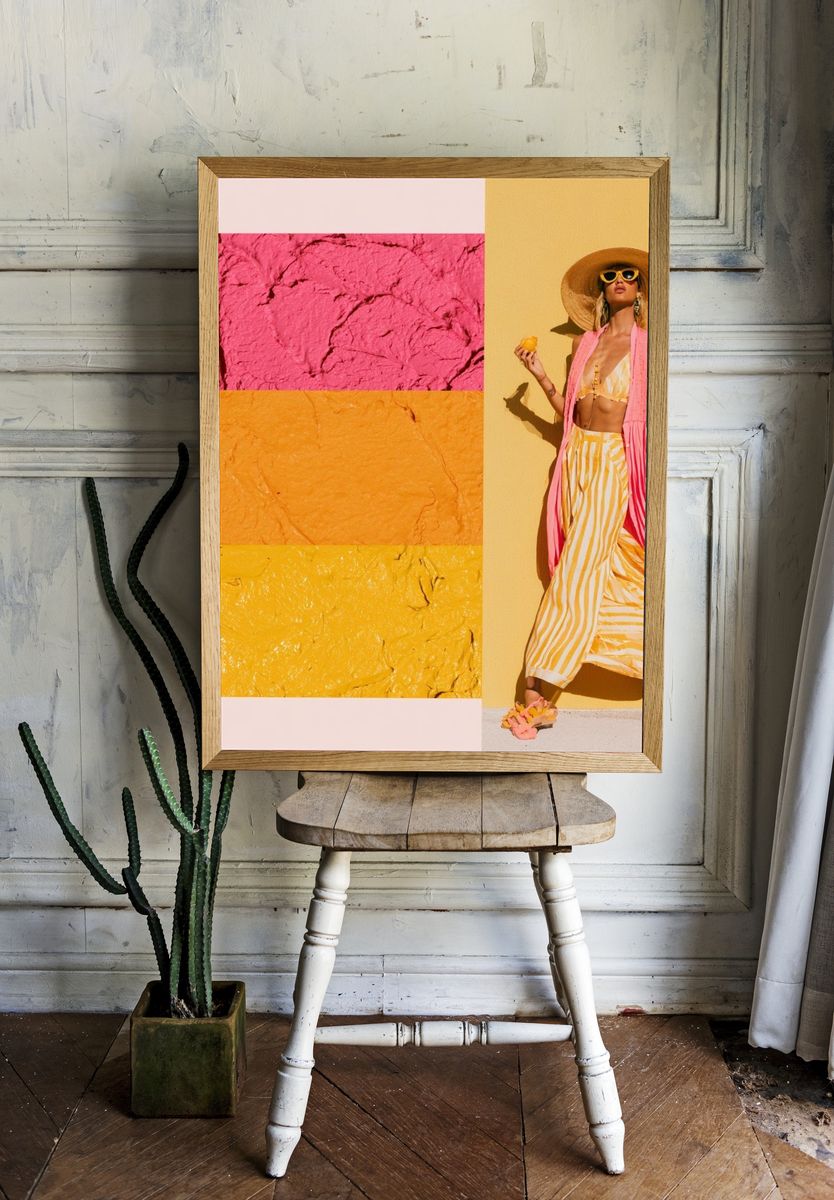 Sunlit Fashion Collage Poster. room preview