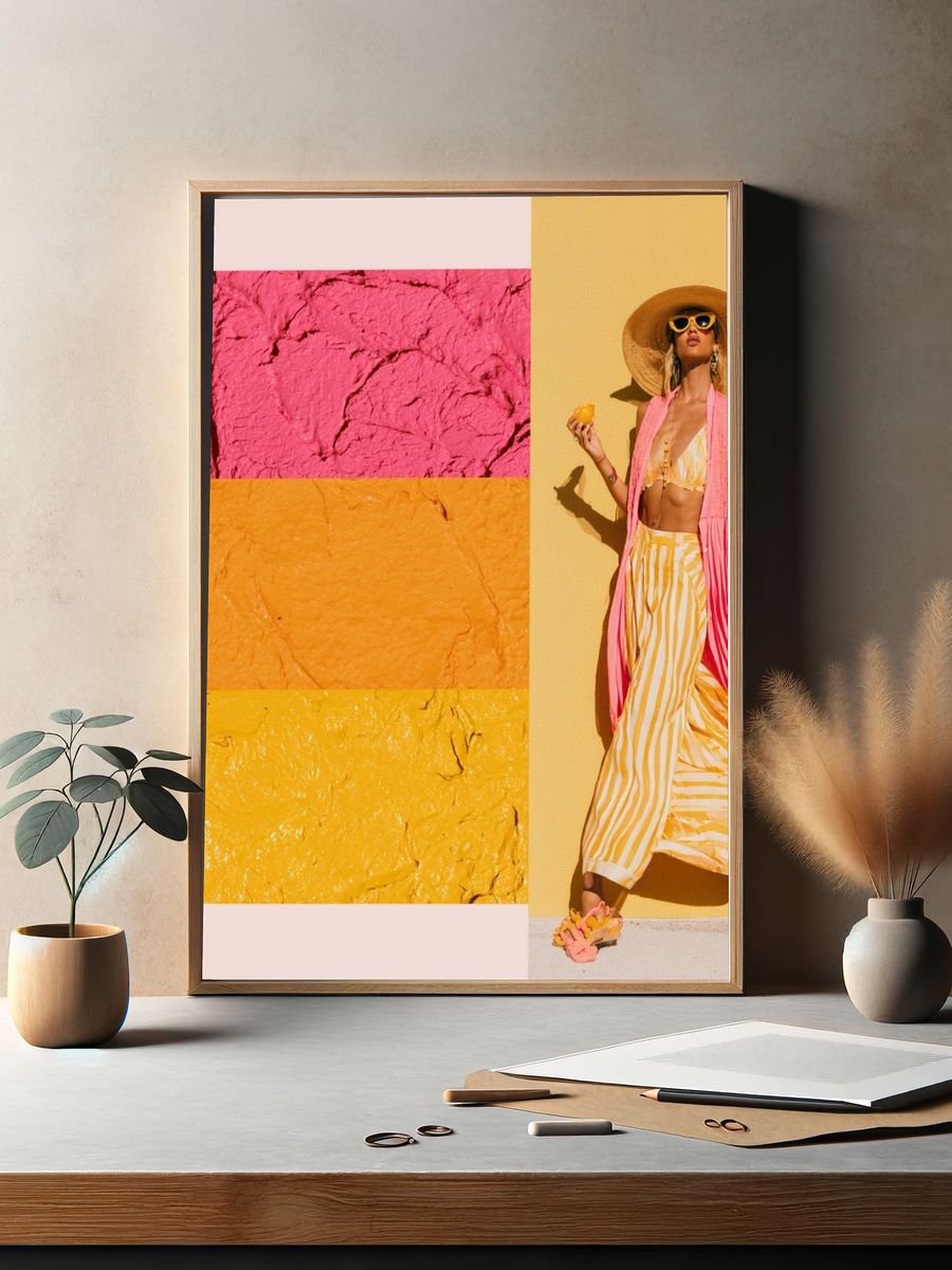 Sunlit Fashion Collage Poster. — room view 2