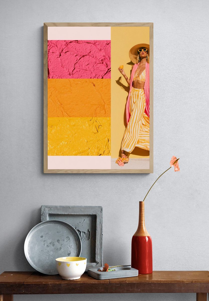 Sunlit Fashion Collage Poster. — room view 3