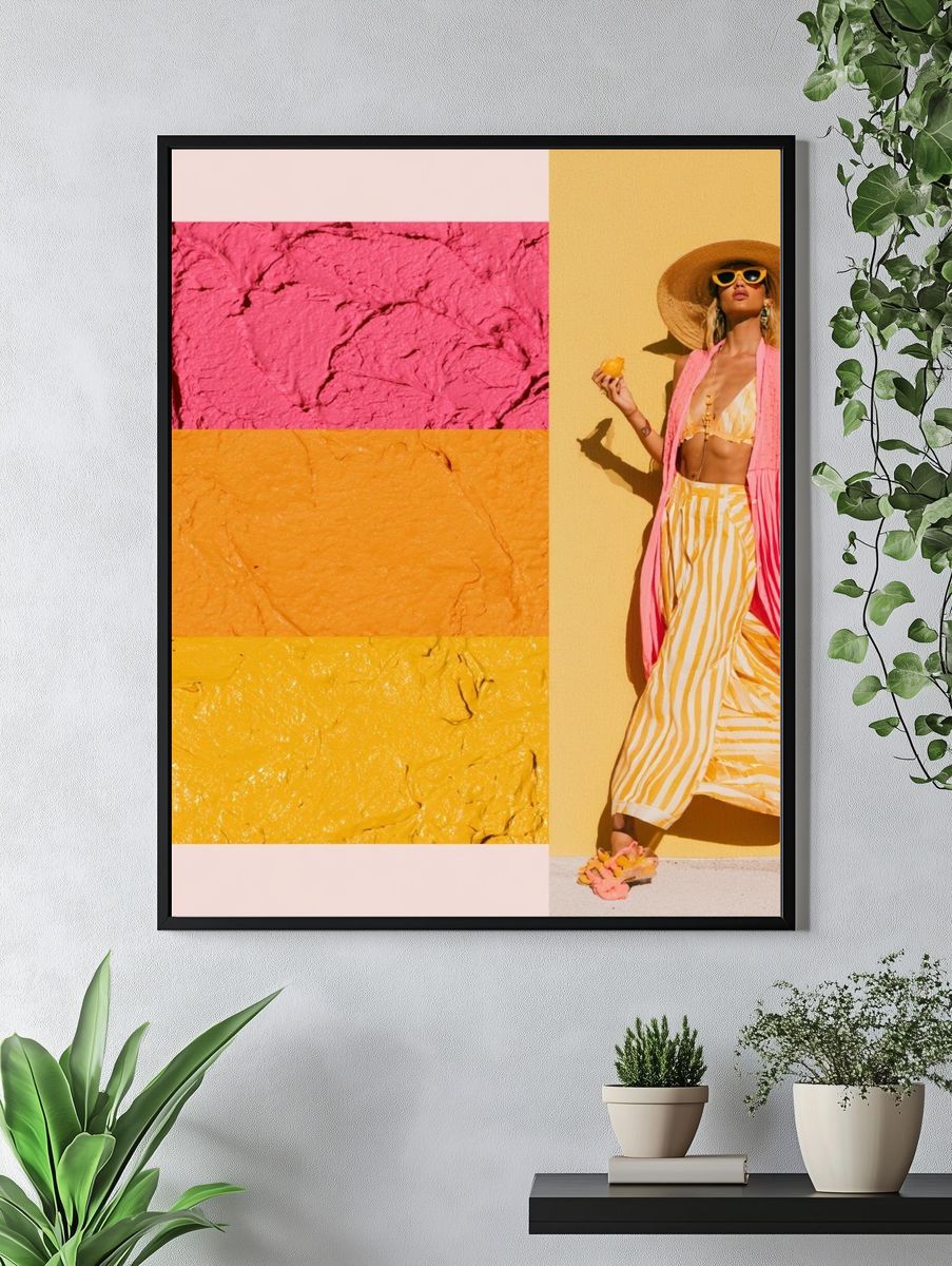 Sunlit Fashion Collage Poster. — room view 4