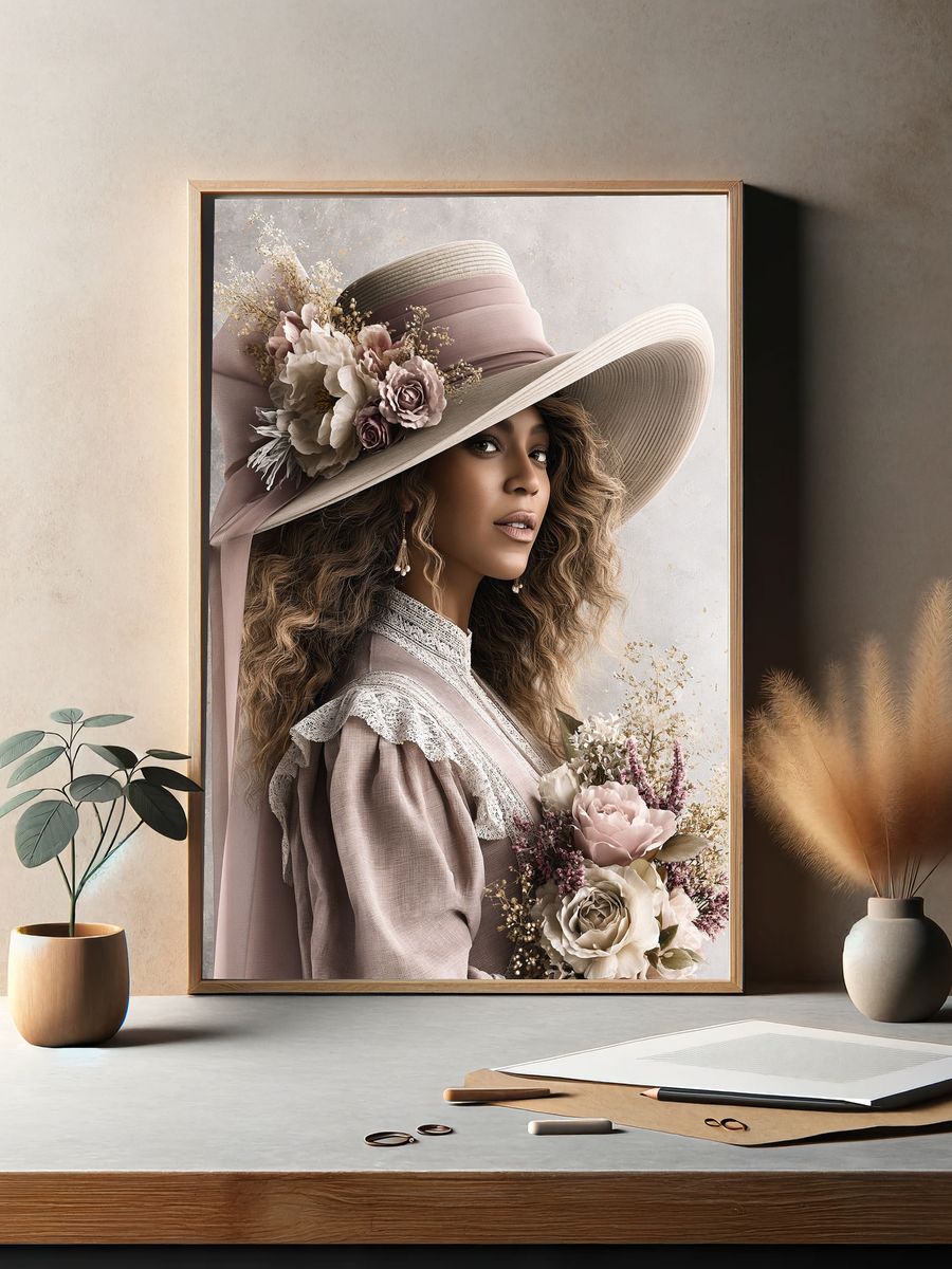 Floral Portrait Fashion Poster. — room view 2