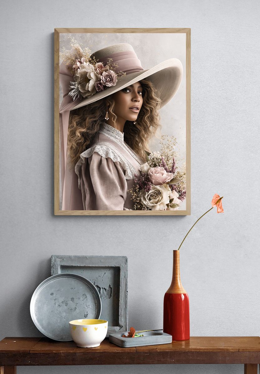 Floral Portrait Fashion Poster. — room view 3