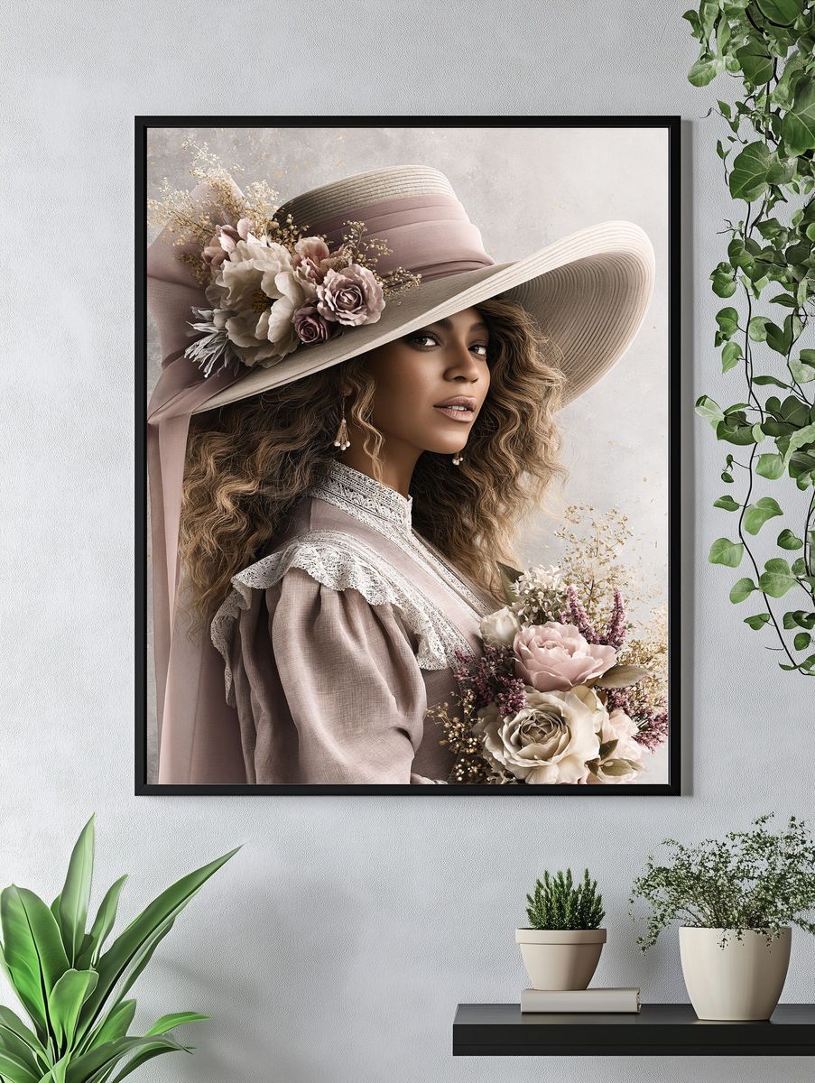 Floral Portrait Fashion Poster. — room view 4
