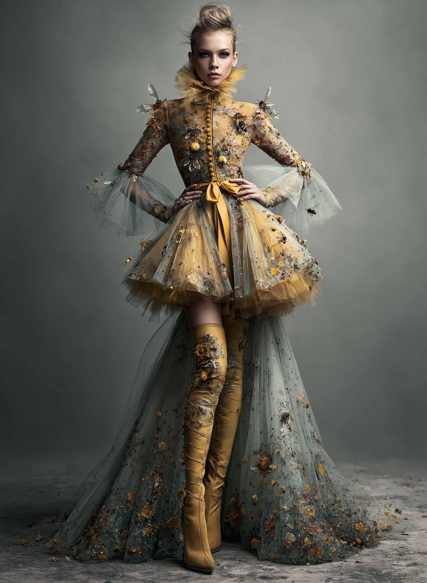 Haute Couture Floral Portrait Poster. poster — fashion art