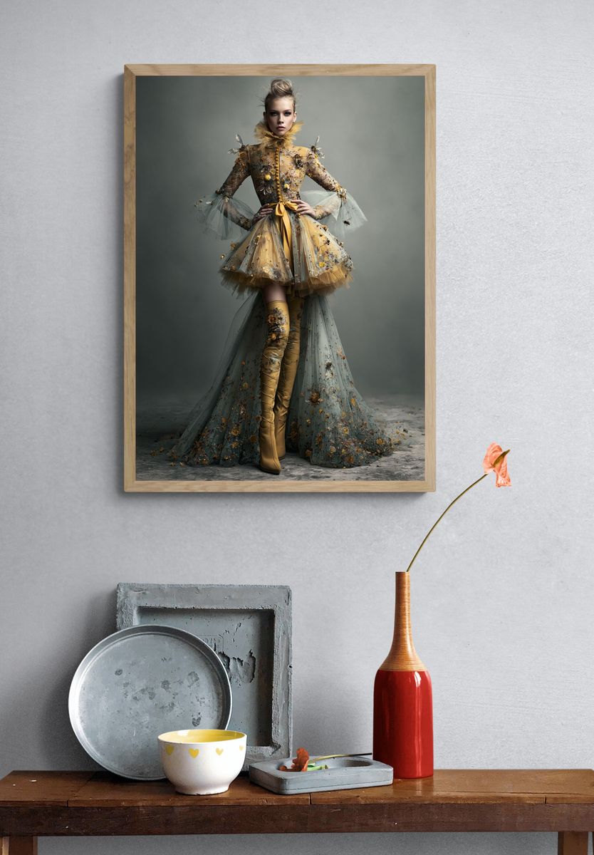 Haute Couture Floral Portrait Poster. — room view 3
