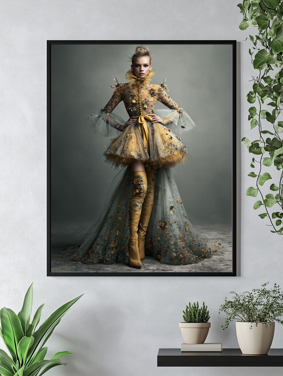 Haute Couture Floral Portrait Poster. — room view 4