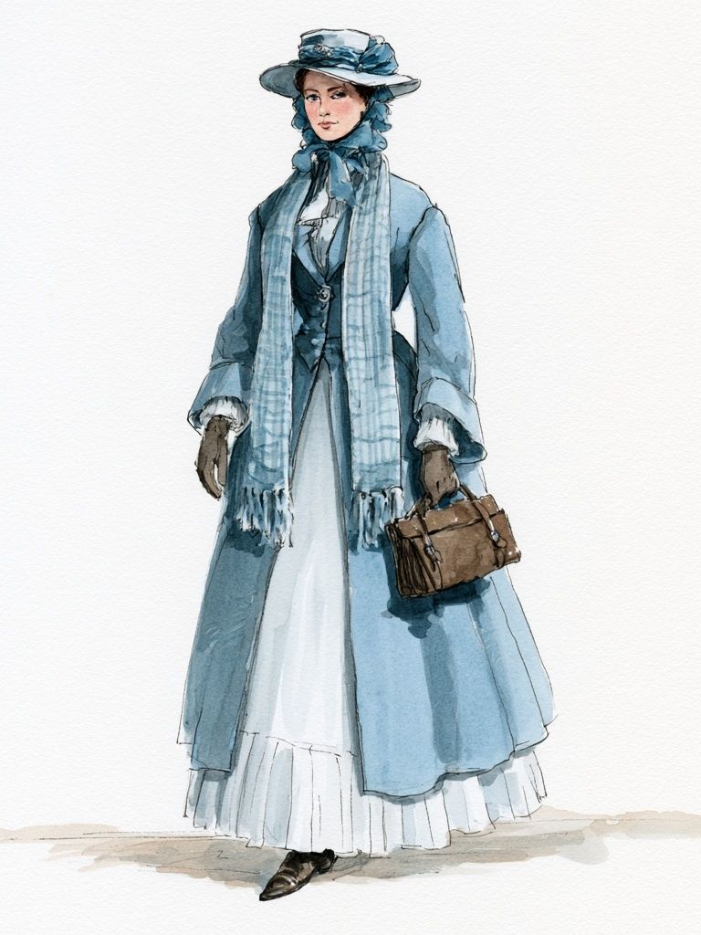 Victorian Fashion Woman Watercolor Print. poster — fashion art