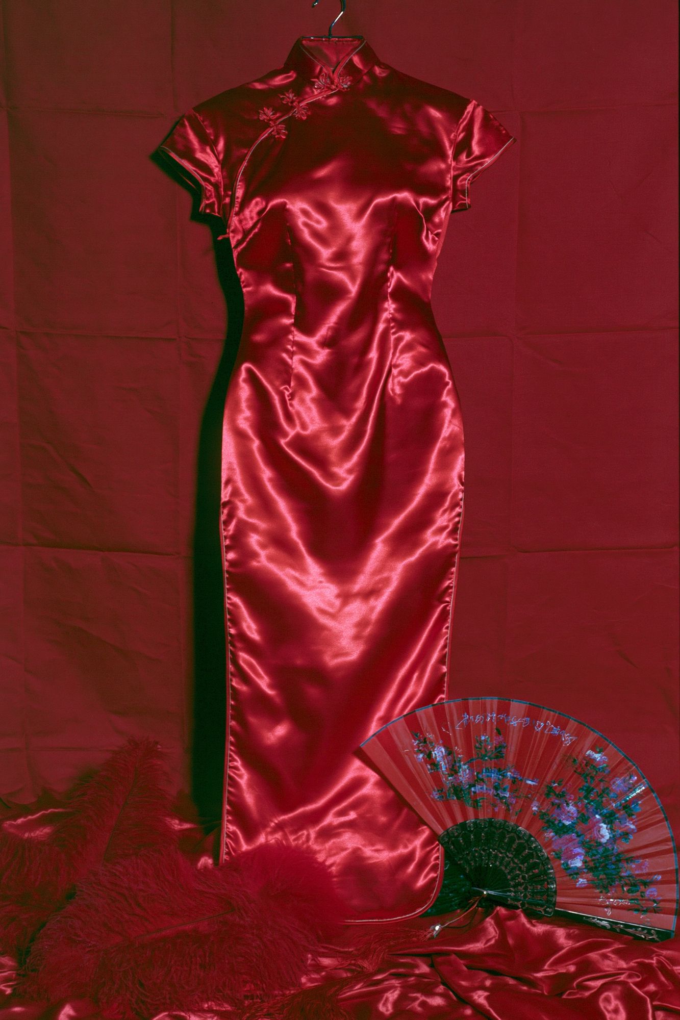 Red Satin Cheongsam Fashion Poster. poster — fashion art