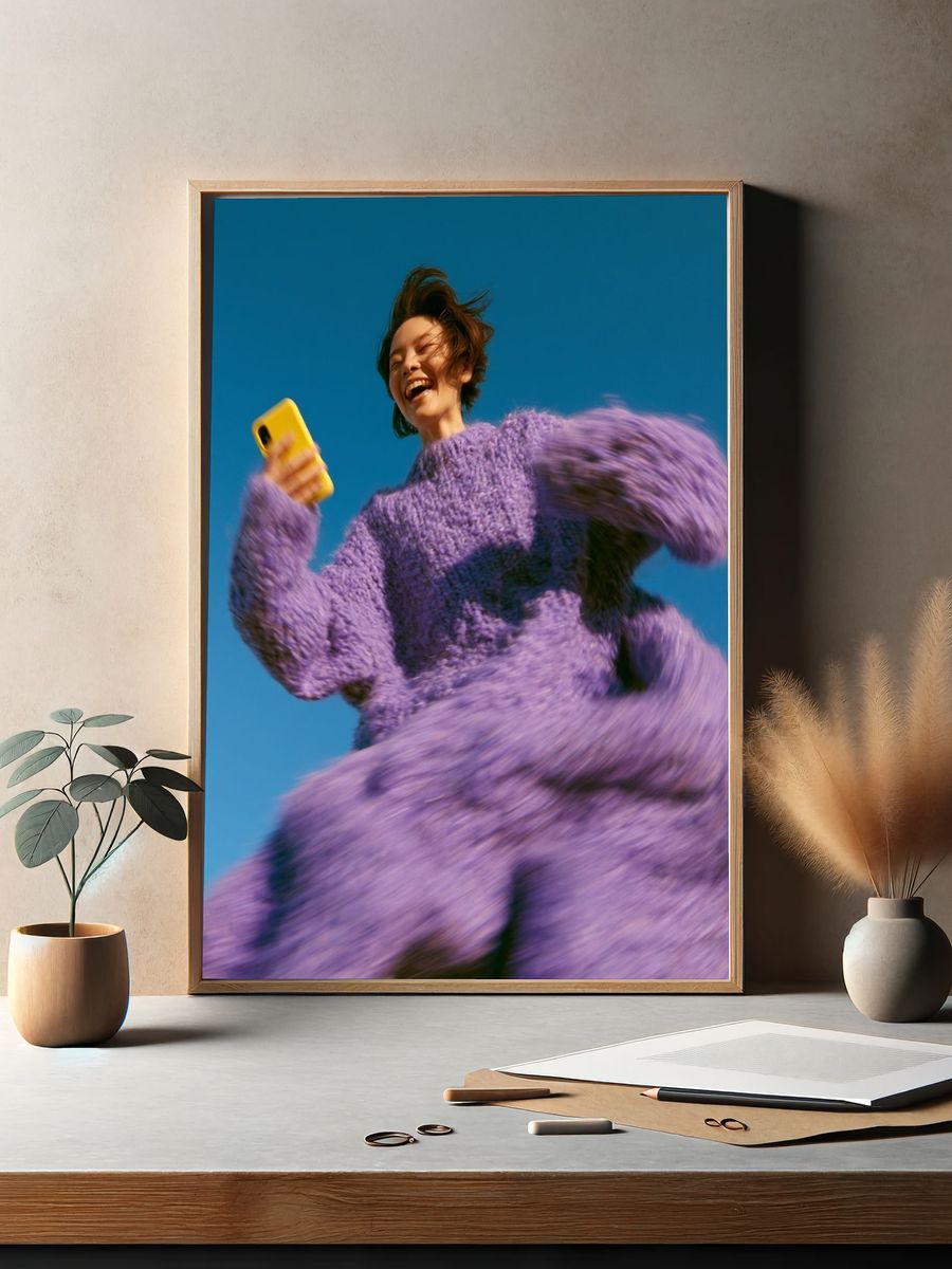 Joyful Fashion Portrait Poster. — room view 2