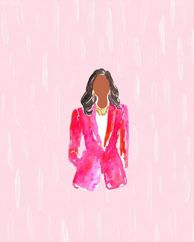Pink Fashion Figure Illustration Poster. poster