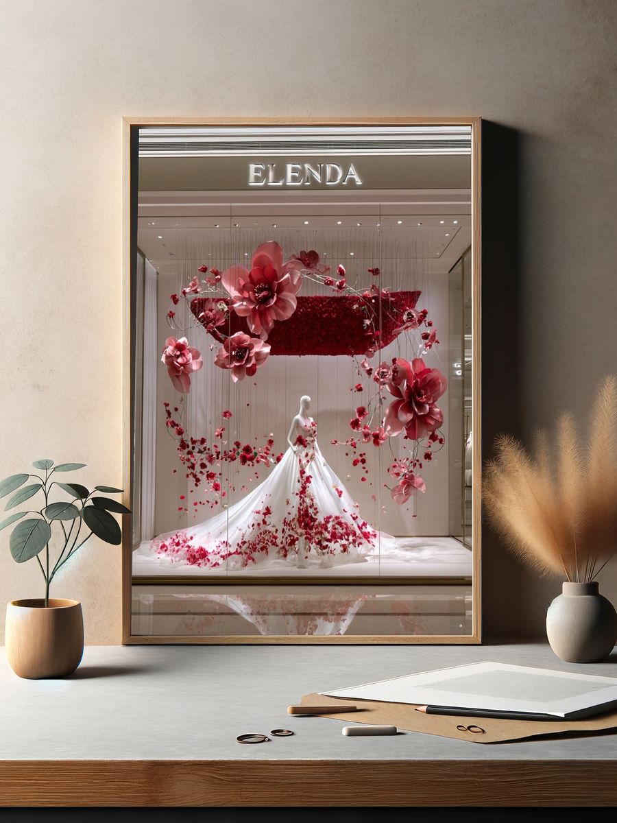 Elenda Floral Fashion Display Poster. — room view 2