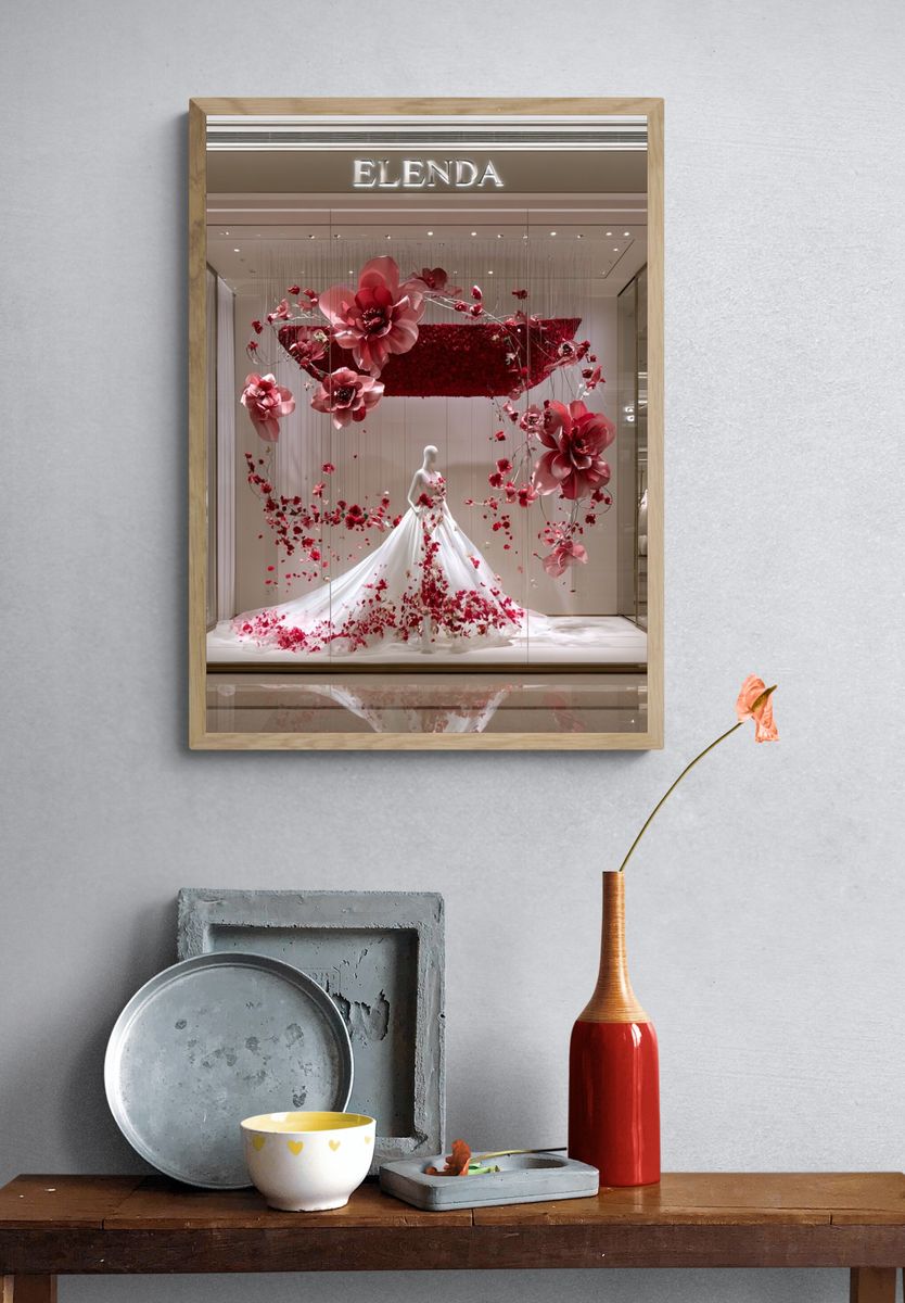 Elenda Floral Fashion Display Poster. — room view 3